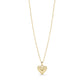 Gold tone heart shell pendant necklace with 16 inch chain and 2 inch extension