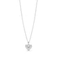Silver tone heart shell pendant necklace with 16 inch chain and 2 inch extension