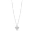 Silver tone heart shell pendant necklace with 16 inch chain and 2 inch extension