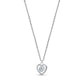 Silver-tone textured heart pendant necklace with mother of pearl inlay on 16 inch chain with extension