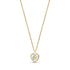 Gold-tone textured heart pendant necklace with mother of pearl inlay on 16 inch chain with extension