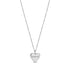 Silver stainless steel heart-shaped pendant necklace with engraved &