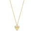 Gold-tone stainless steel heart-shaped pendant necklace with engraved &
