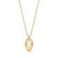 Gold bold oval link drop pendant necklace with 16 inch chain and 2 inch extension