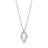 Silver bold oval link drop pendant necklace with 16 inch chain and 2 inch extension