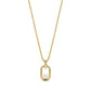 Gold stainless steel Pearl Link Signature Pendant with 5mm shell pearl on a 16-inch adjustable chain