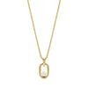 Gold stainless steel Pearl Link Signature Pendant with 5mm shell pearl on a 16-inch adjustable chain