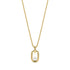Gold stainless steel Pearl Link Signature Pendant with 5mm shell pearl on a 16-inch adjustable chain