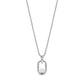 Silver stainless steel Pearl Link Signature Pendant with 5mm shell pearl on a 16-inch adjustable chain