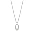 Silver stainless steel Pearl Link Signature Pendant with 5mm shell pearl on a 16-inch adjustable chain
