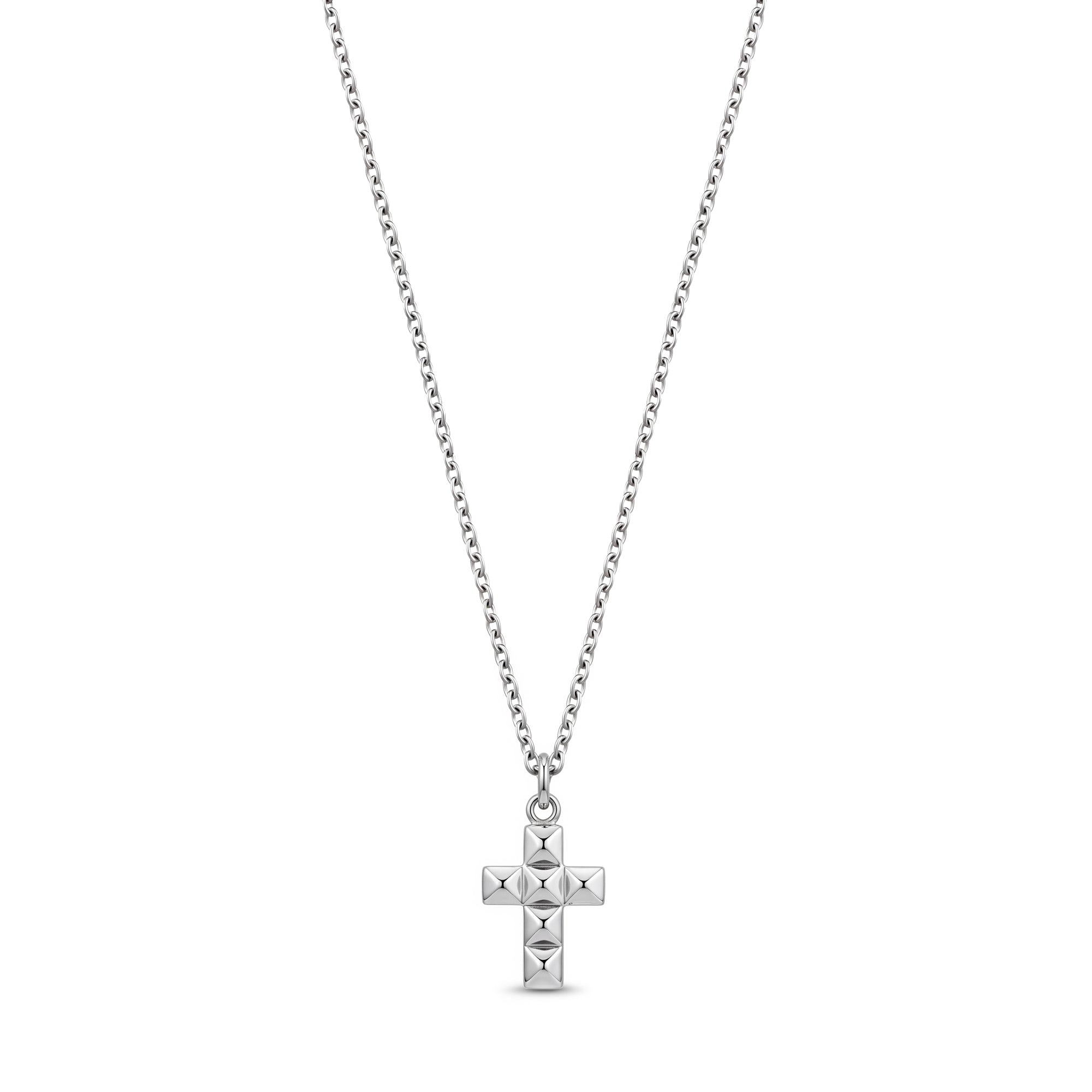 Mini Diamond Cut Cross Pendant