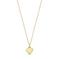 Close-up of gold sculpted heart pendant showing smooth engravable back