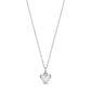 Silver stainless steel minimalist heart pendant necklace, front view