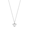 Silver stainless steel minimalist heart pendant necklace, front view
