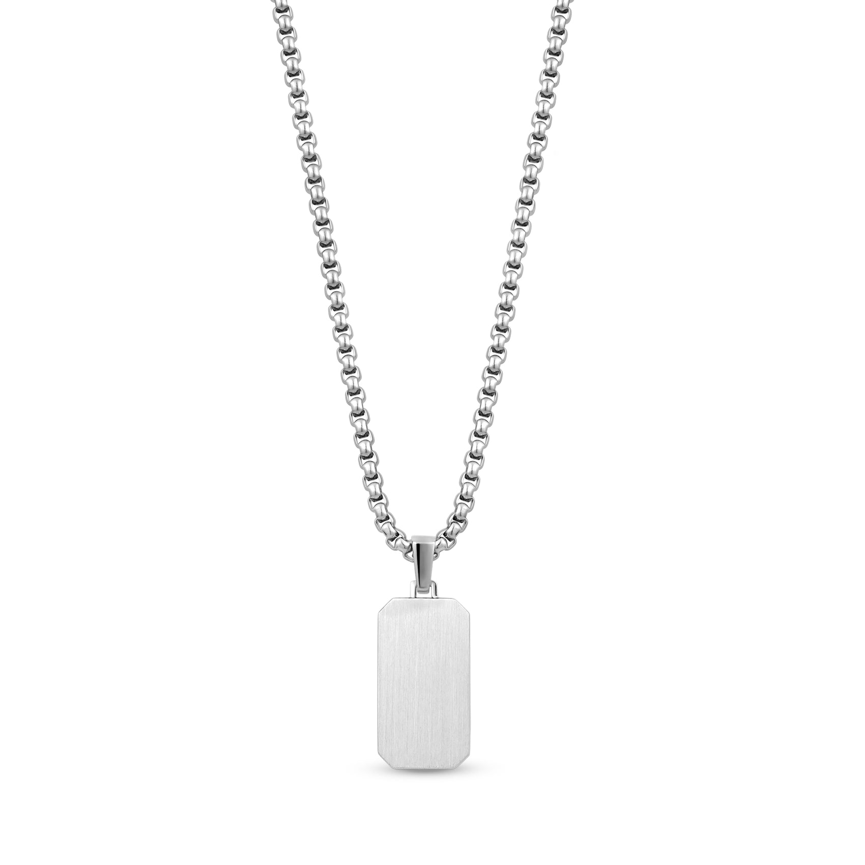 Minimal Beveled Edge Dog Tag - Women Pendant - The Steel Shop