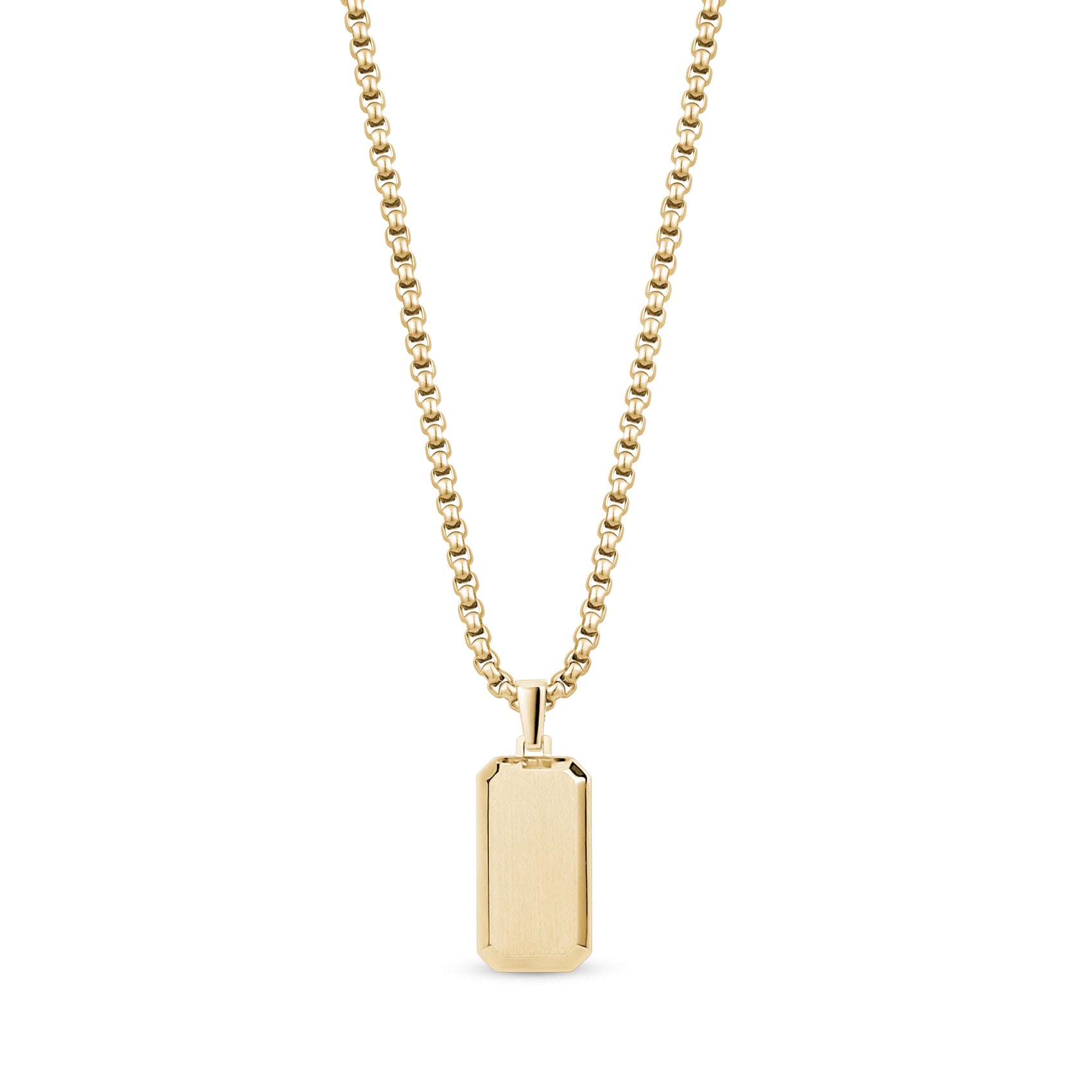 Minimal Beveled Edge Dog Tag - Women Pendant - The Steel Shop