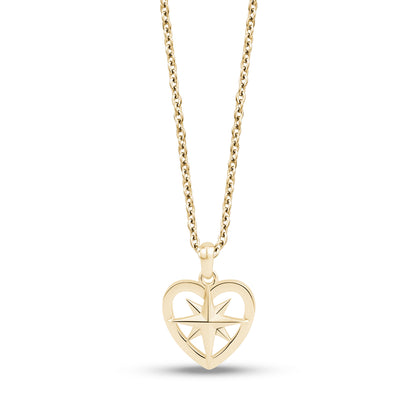 North Star Heart Pendant - Women Pendant - The Steel Shop