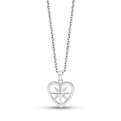 North Star Heart Pendant - Women Pendant - The Steel Shop