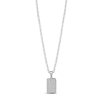 Iced Out Mini Tag Pendant - Women Pendant - The Steel Shop