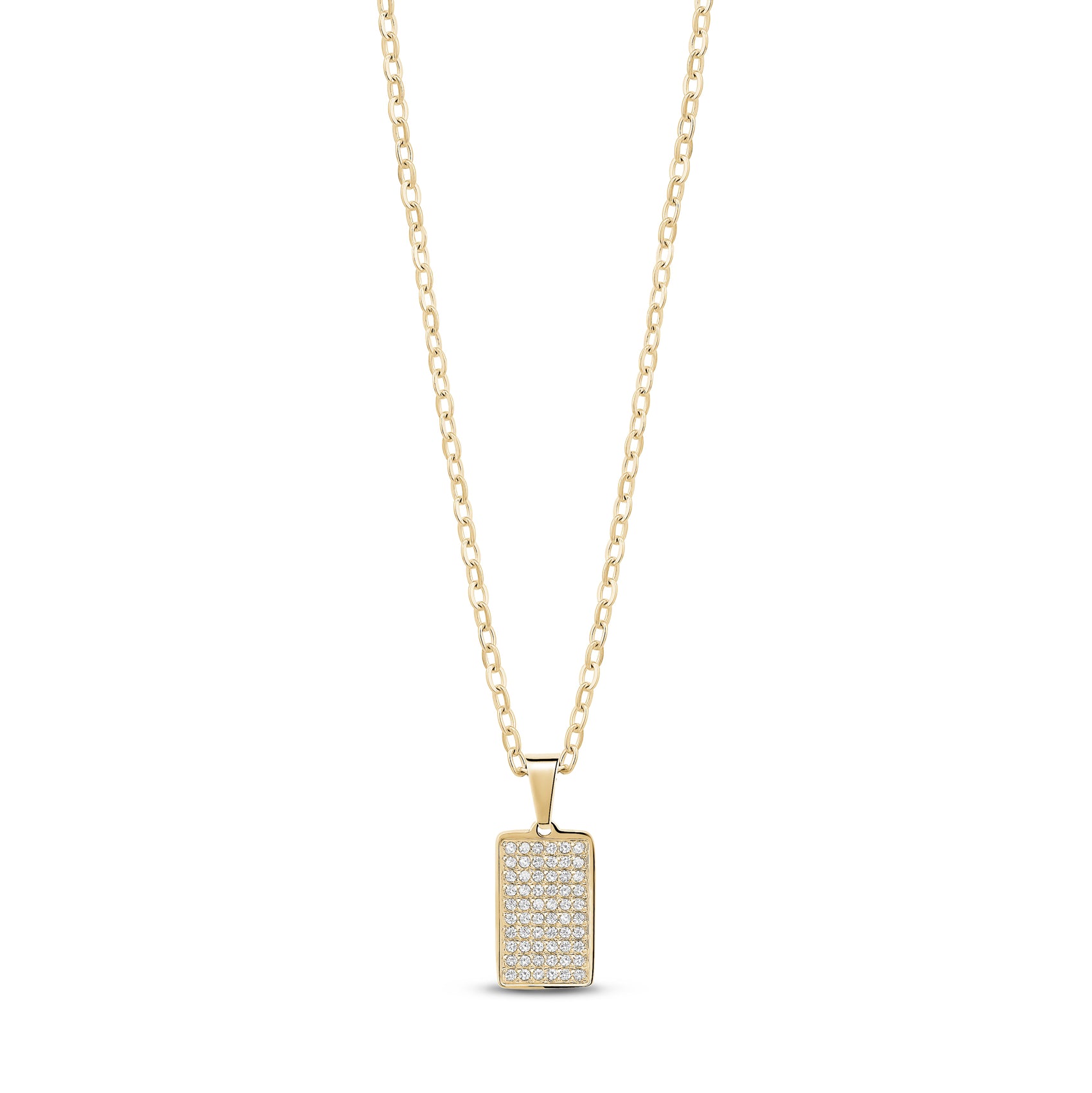 Iced Out Mini Tag Pendant - Women Pendant - The Steel Shop