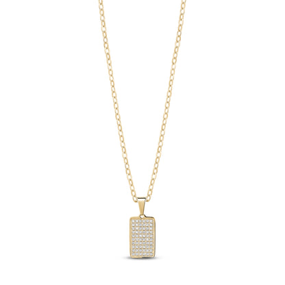 Iced Out Mini Tag Pendant - Women Pendant - The Steel Shop