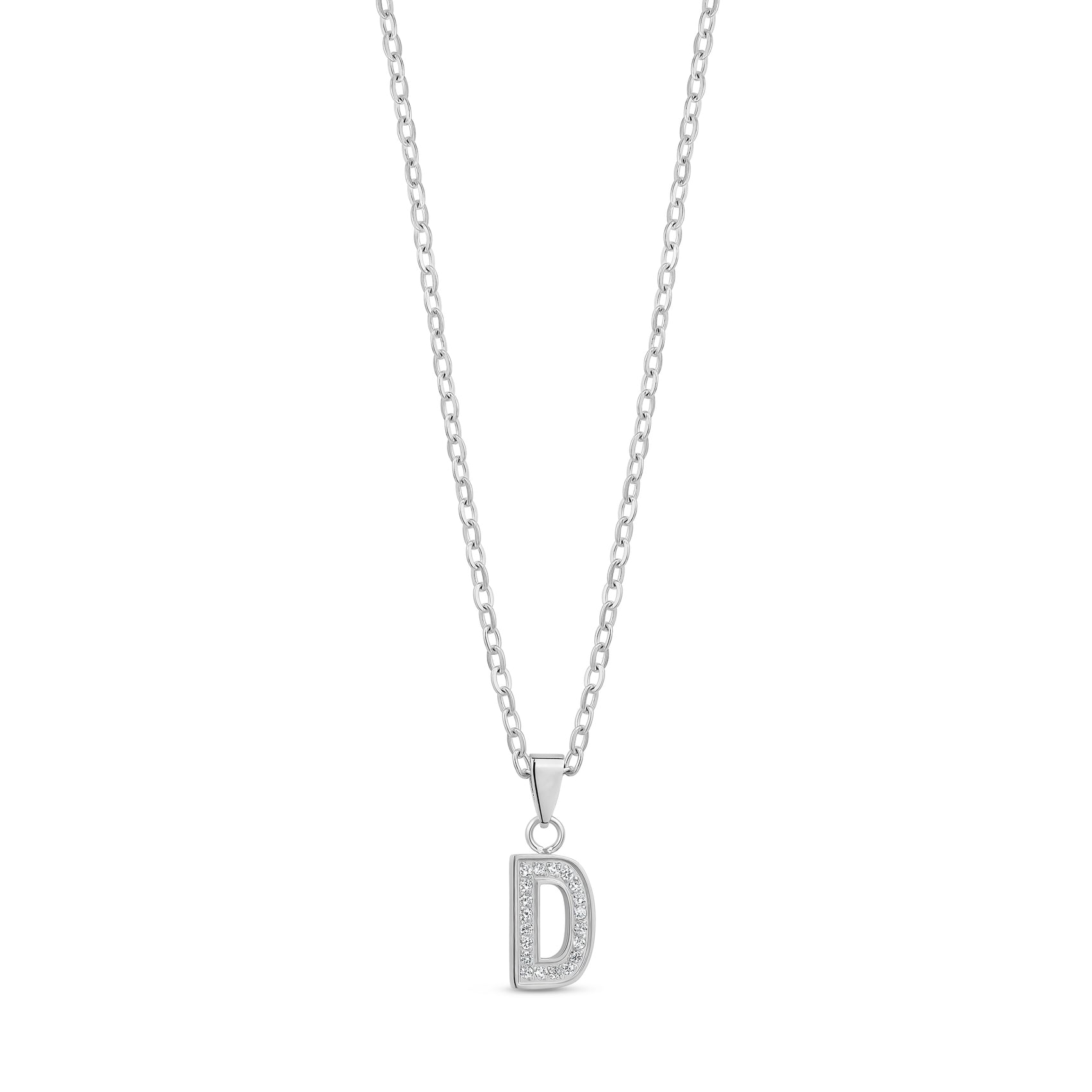 Stone-Set Initial Pendant - Women Pendant - The Steel Shop
