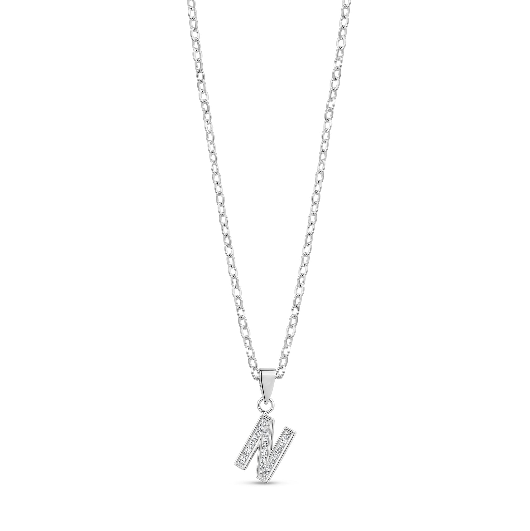 Stone-Set Initial Pendant - Women Pendant - The Steel Shop