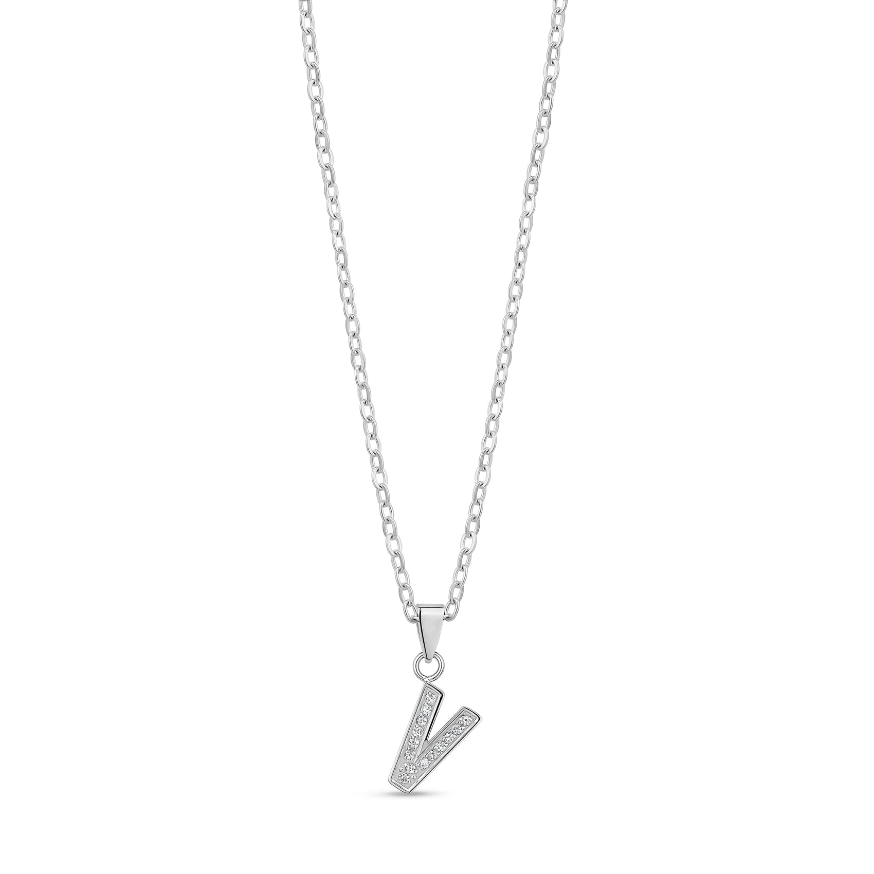 Stone-Set Initial Pendant - Women Pendant - The Steel Shop