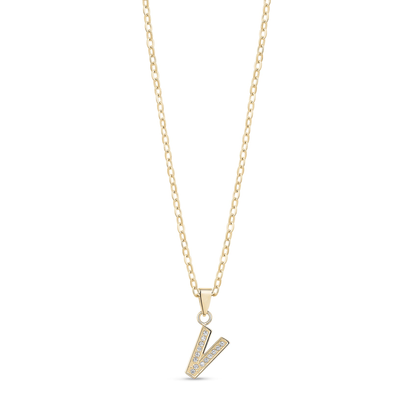 Stone-Set Initial Gold Pendant - Women Pendant - The Steel Shop