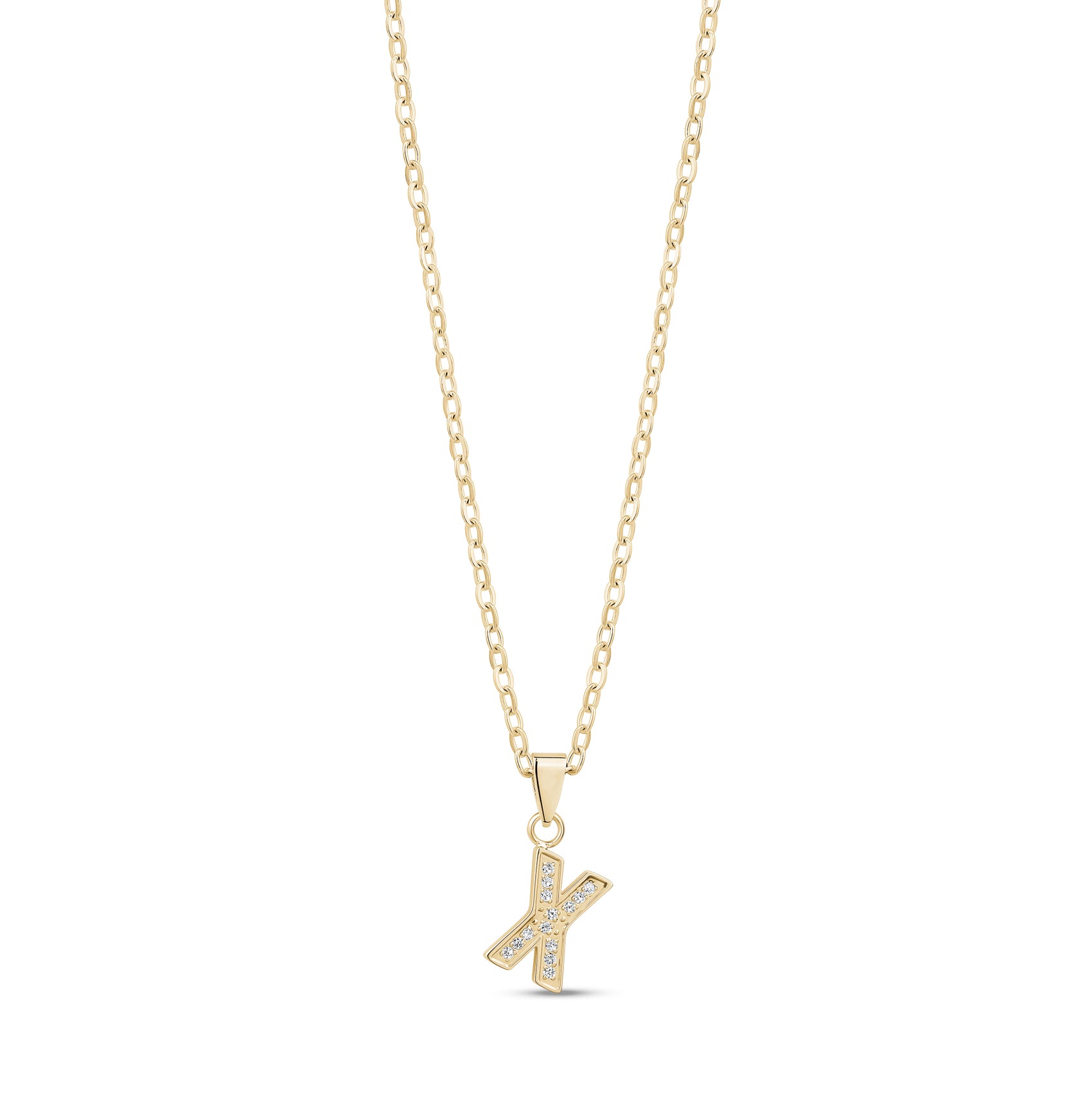 Stone-Set Initial Gold Pendant - Women Pendant - The Steel Shop
