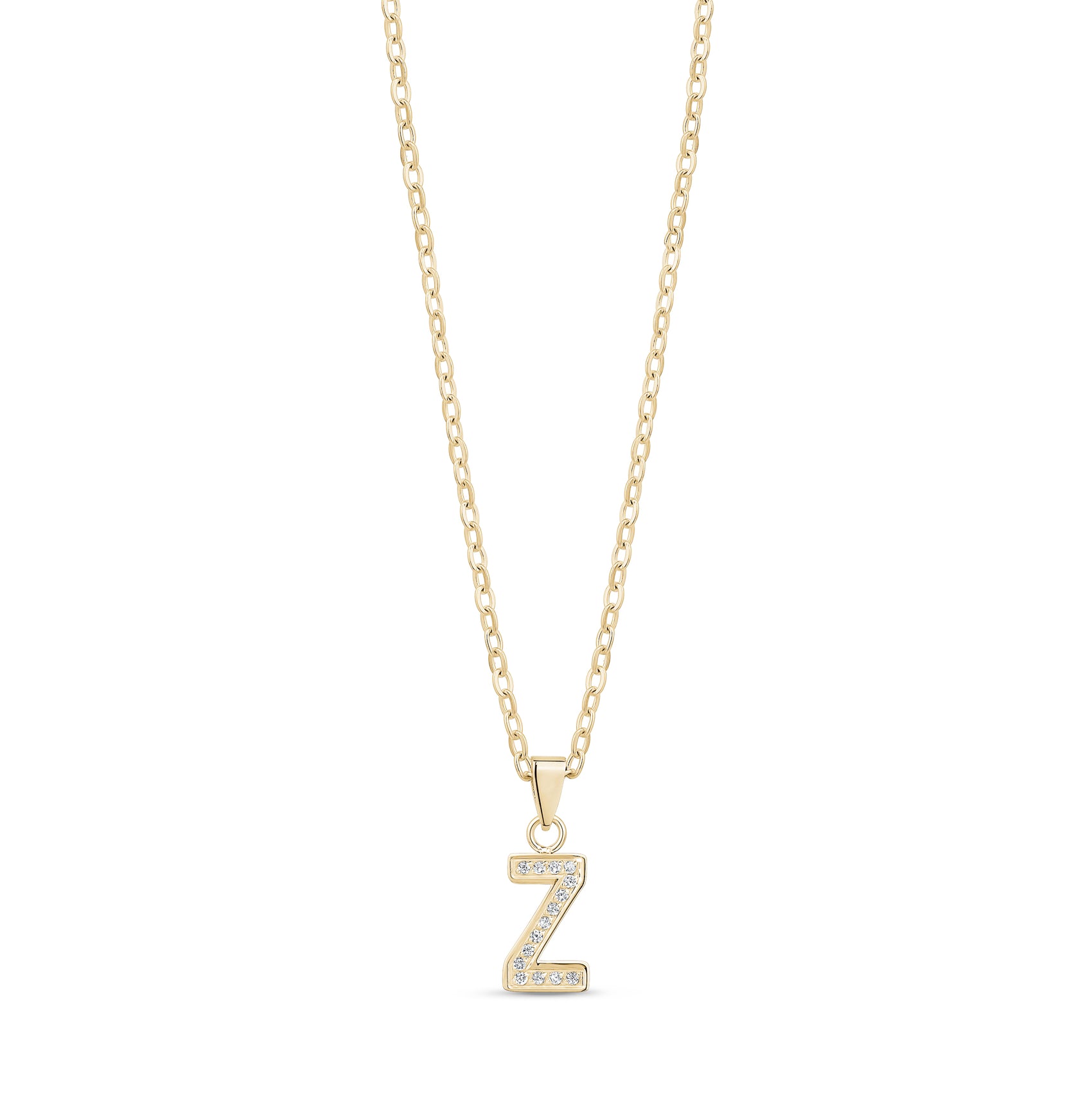 Stone-Set Initial Gold Pendant - Women Pendant - The Steel Shop