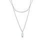 Layered Bar CZ Pendant Necklace - Women Pendant - The Steel Shop