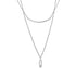 Layered Bar CZ Pendant Necklace - Women Pendant - The Steel Shop