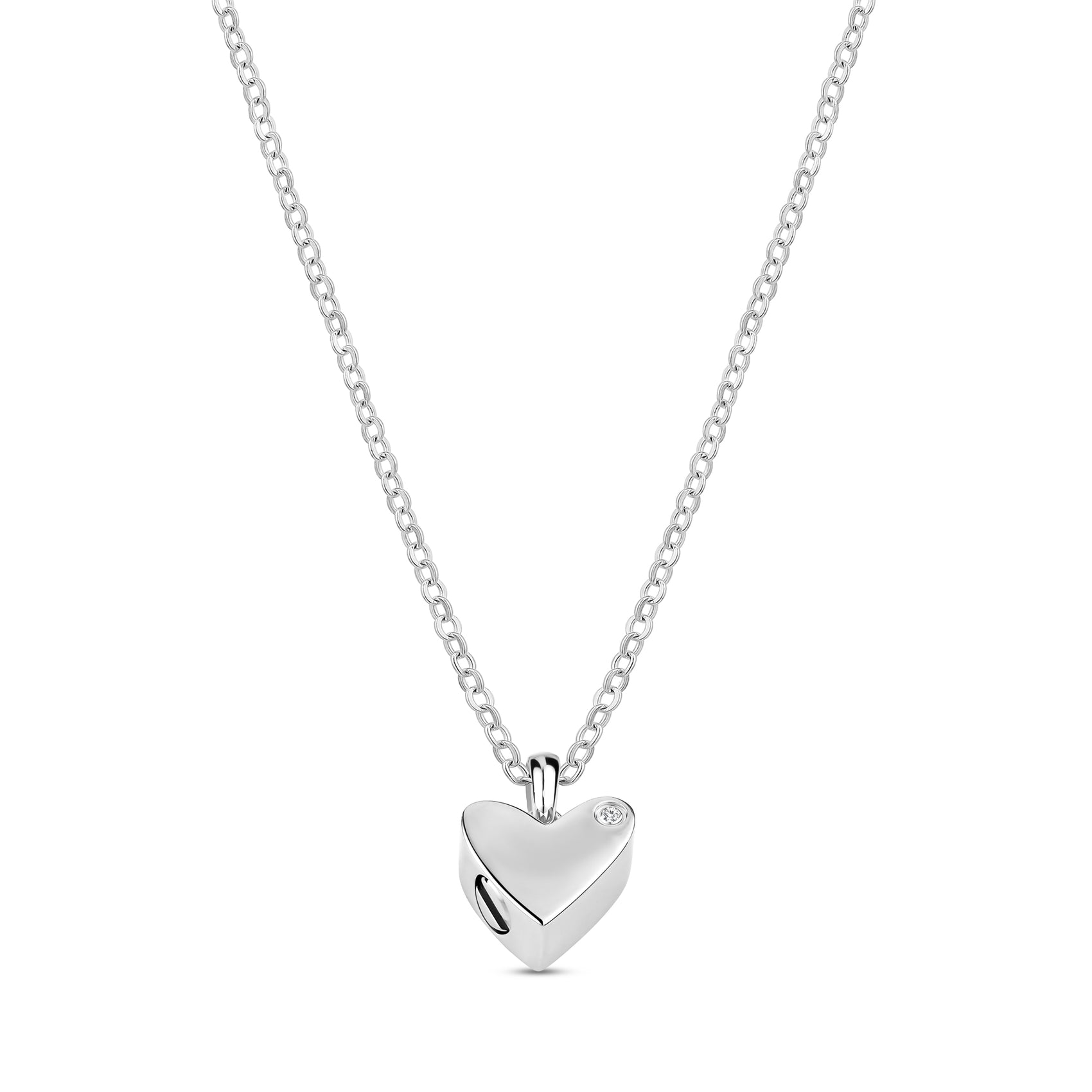Contemporary Heart Urn Pendant - Women Pendant - The Steel Shop