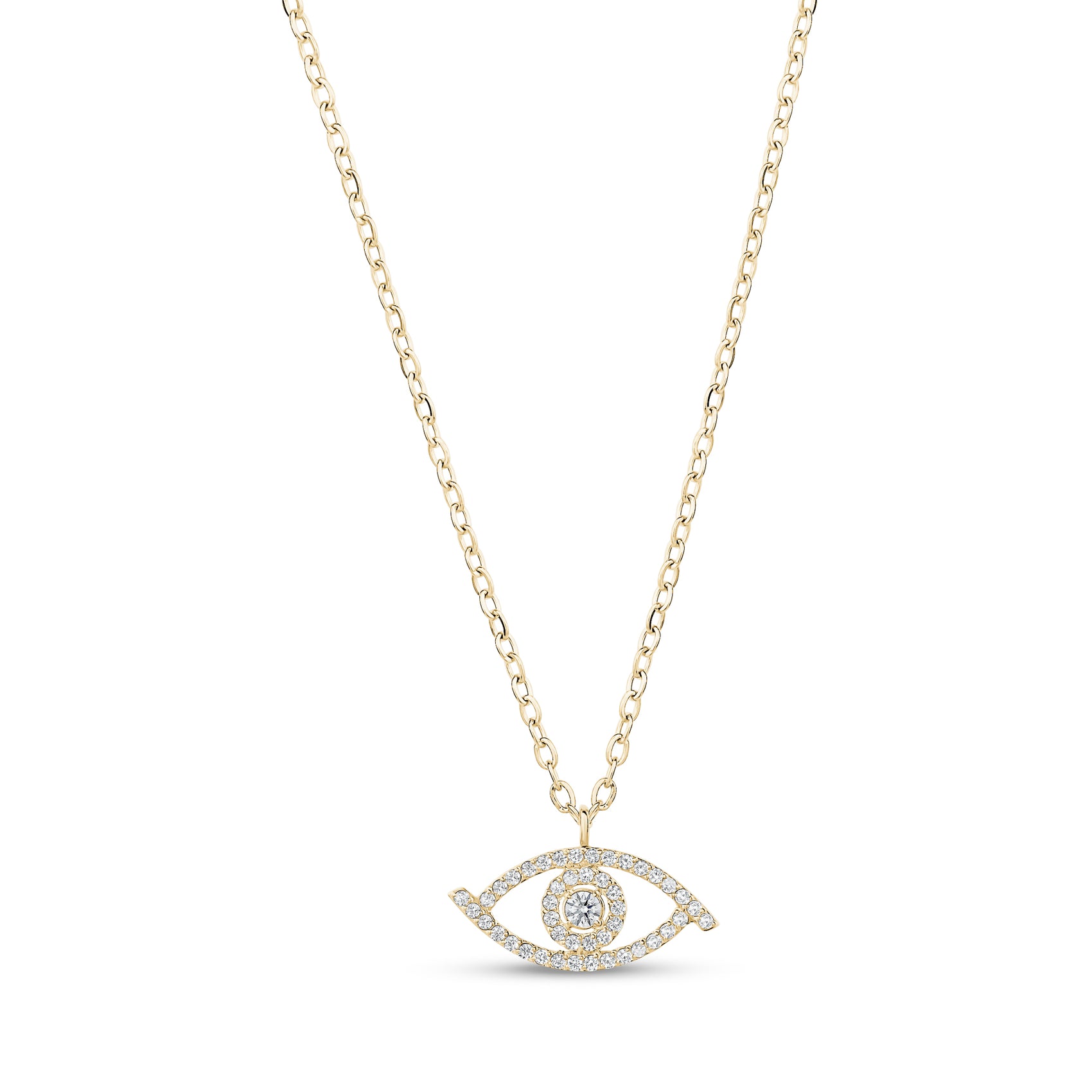 Stone-Set Protective Evil Eye Pendant - Women Pendant - The Steel Shop