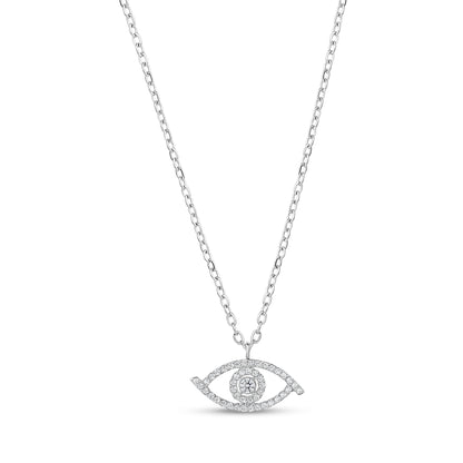 Stone-Set Protective Evil Eye Pendant - Women Pendant - The Steel Shop