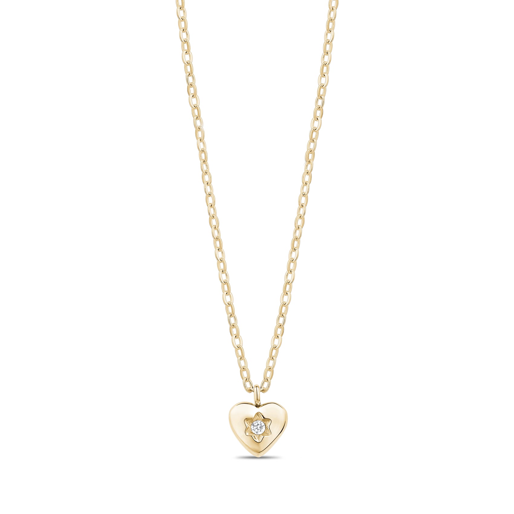 Minimal Star of David Heart Pendant - Women Pendant - The Steel Shop