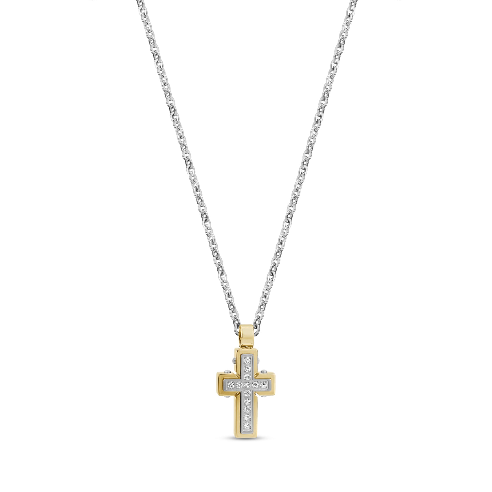 Stone-Set Urn Cross Pendant - unisex pendant - The Steel Shop