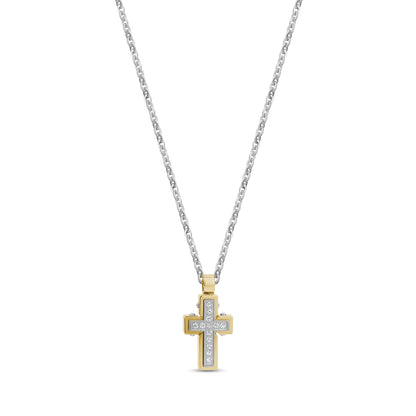 Stone-Set Urn Cross Pendant - unisex pendant - The Steel Shop