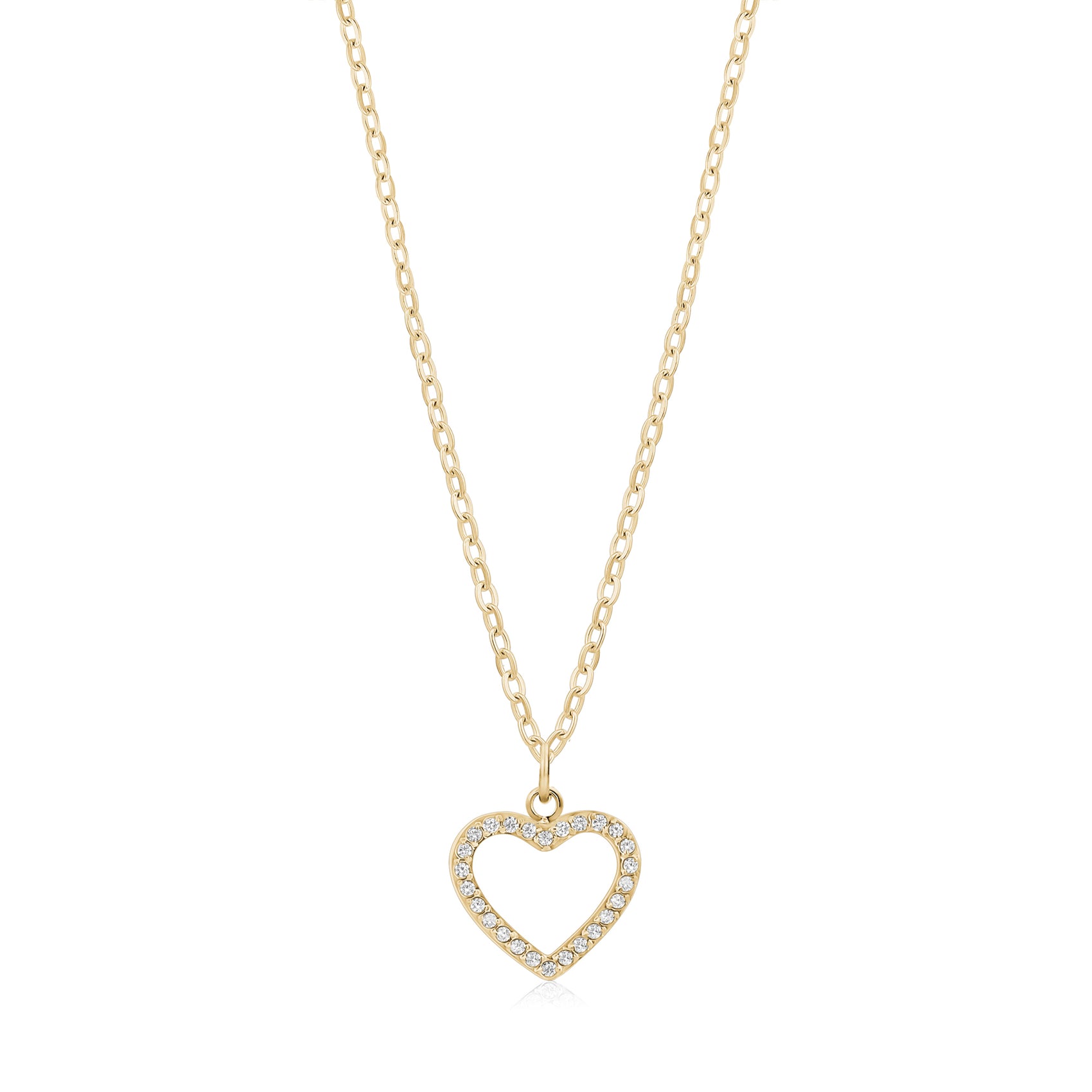 Pavé Open Heart Pendant - Women Pendant - The Steel Shop