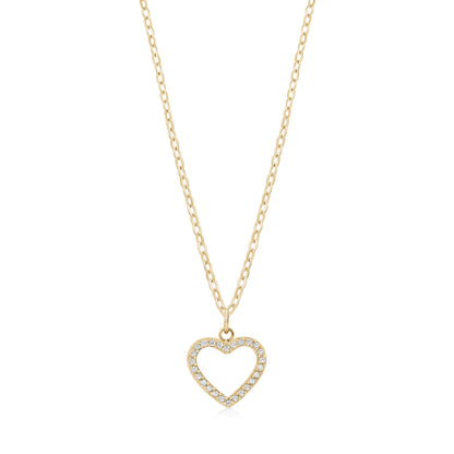 Pavé Open Heart Pendant - Women Pendant - The Steel Shop