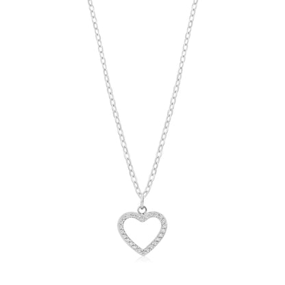 Pavé Open Heart Pendant - Women Pendant - The Steel Shop