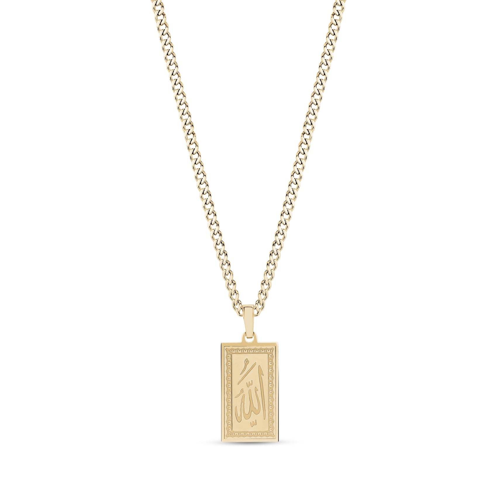 Minimal Allah Rectangle Pendant - Women Pendant - The Steel Shop