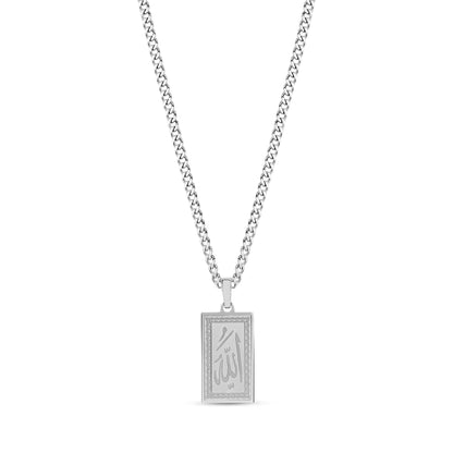 Minimal Allah Rectangle Pendant - Women Pendant - The Steel Shop