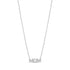 MOM pavé name necklace with cubic zirconia stones on a delicate silver chain