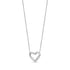 Silver double heart necklace with cubic zirconia stones on a delicate chain