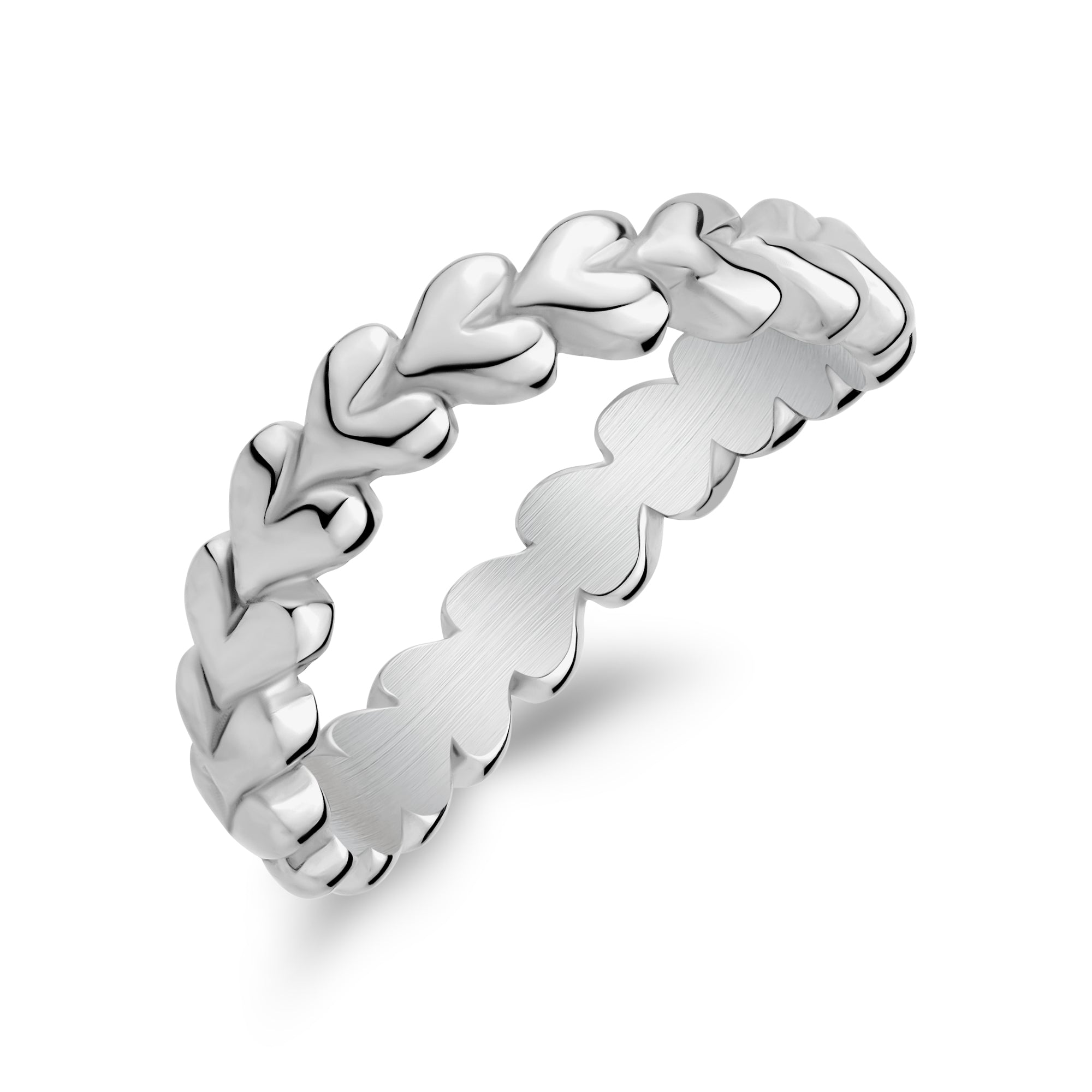 Linked Hearts Stackable Band Ring for Women – The Steel Shop
