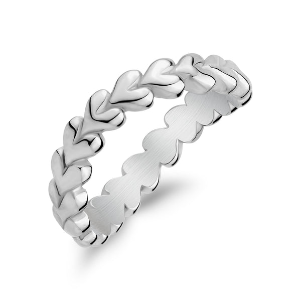 Linked Hearts Stackable Band Ring for Women – The Steel Shop display picture 1