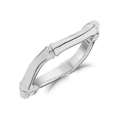 Minimal Curved Bamboo Band - Women Ring - The Steel Shop