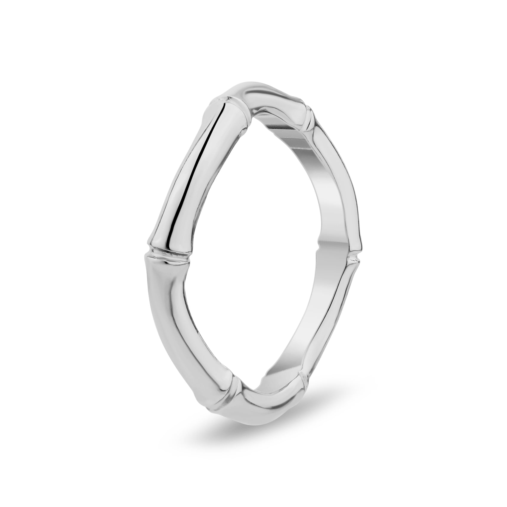 Minimal Curved Bamboo Band - Women Ring - The Steel Shop